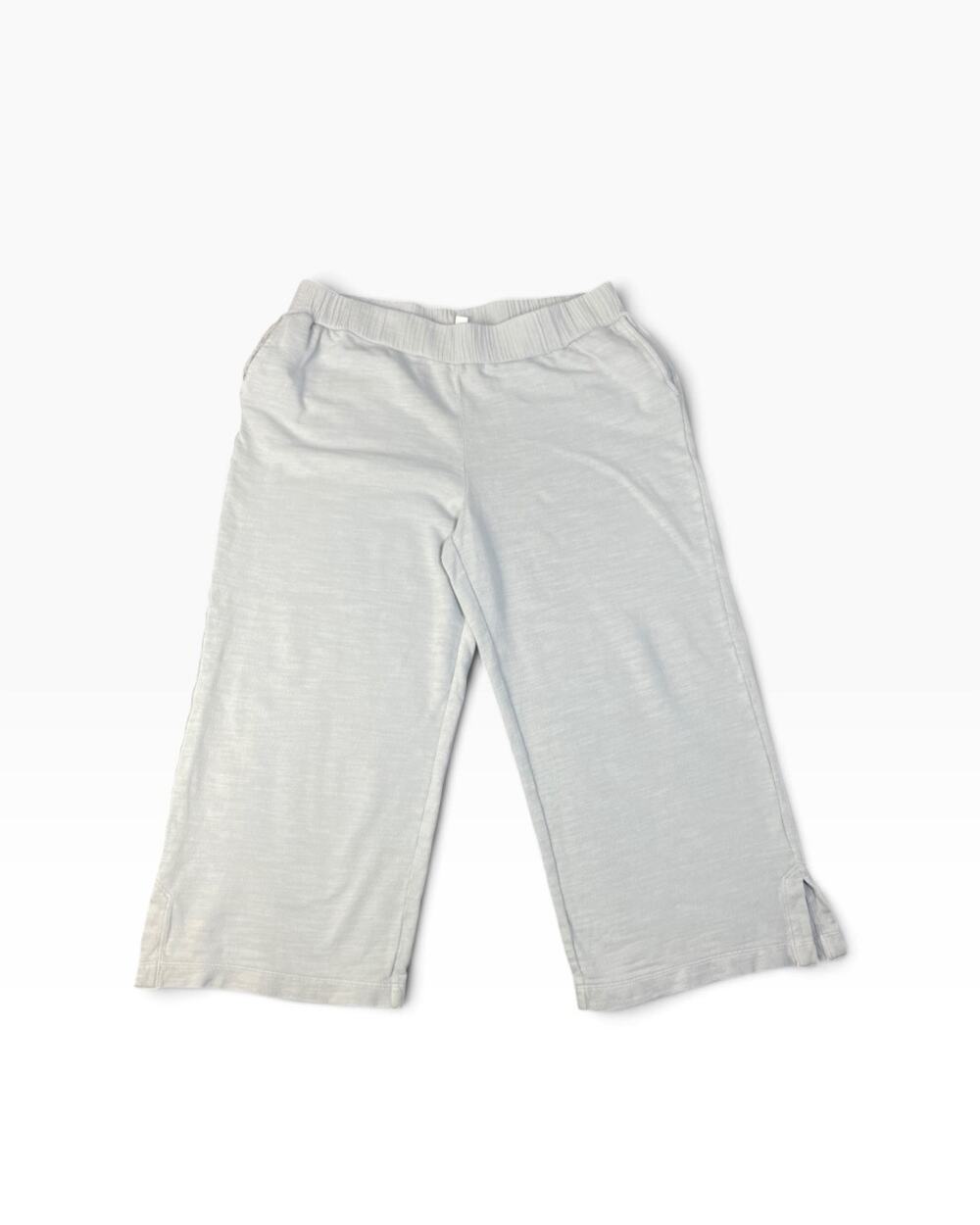J. Jill Fit Women’s Light Grey Large Pull On 100% Cotton Knit Capris
